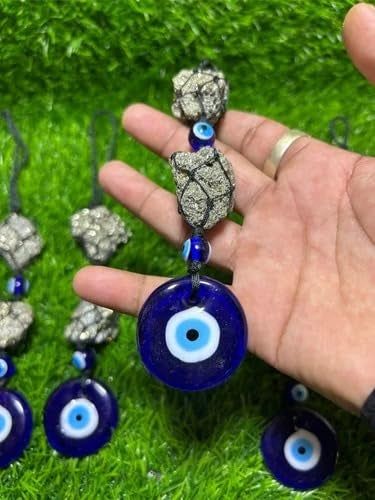 Pyrite with Evil Eye Hanging