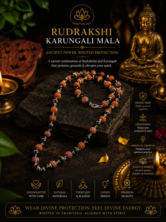 Rudraksha+karungali mala