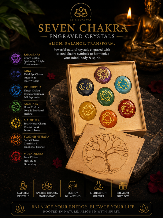 Seven chakra Engraved crystal