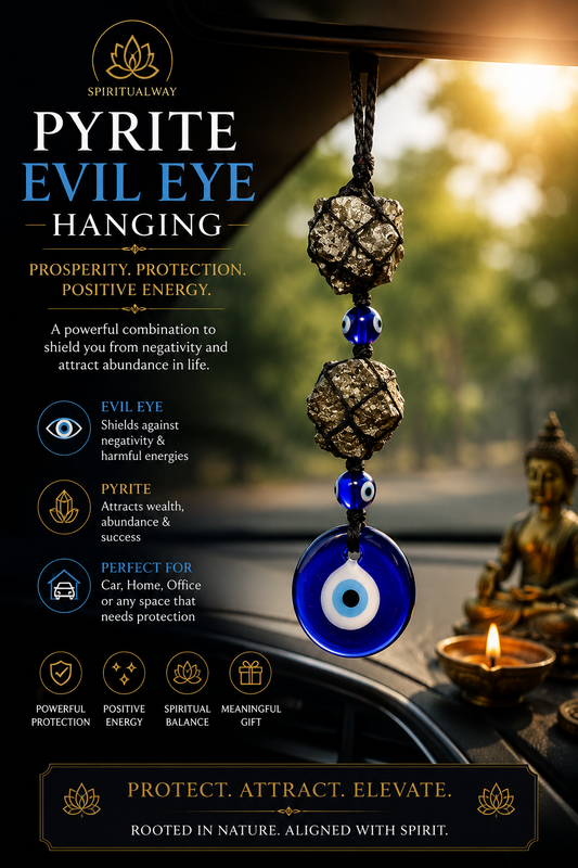 Pyrite with Evil Eye Hanging