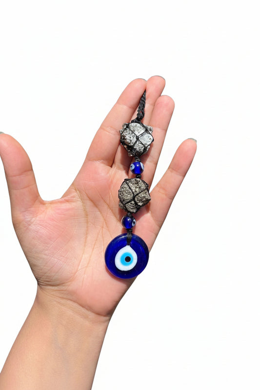 Pyrite with Evil Eye Hanging