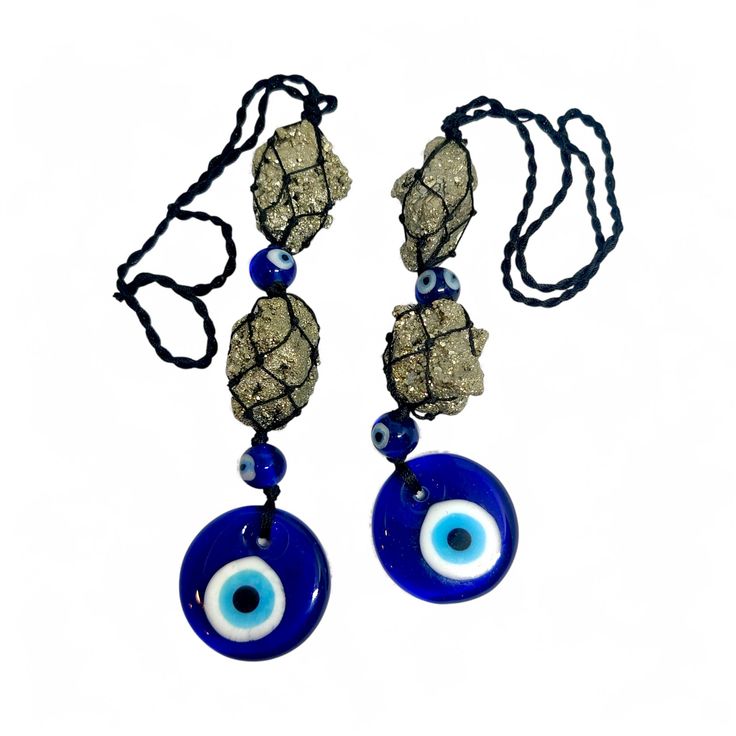 Pyrite with Evil Eye Hanging